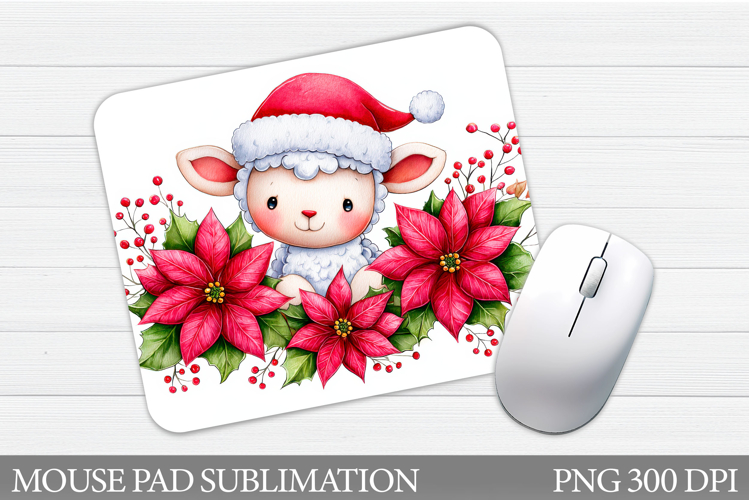 Christmas Lamb Mouse Pad. Christmas Mouse Pad Sublimation