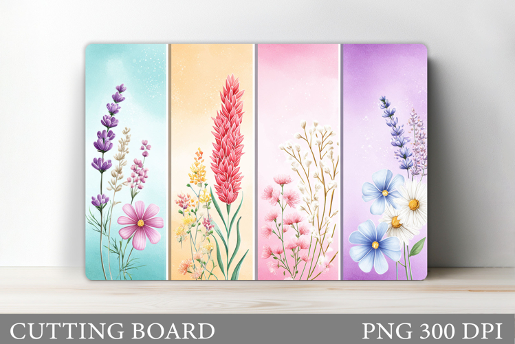 Wildflowers Cutting Board. Flowers Cutting Board Sublimation example image 1