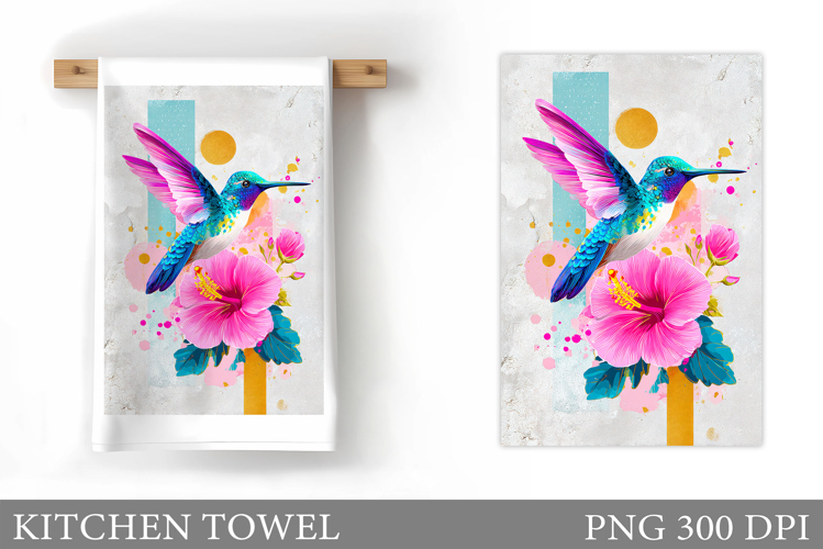 Hummingbird Kitchen Towel. Hummingbird Sublimation