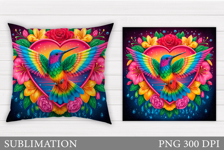 Hummingbird Pillow Design. Hummingbird Sublimation