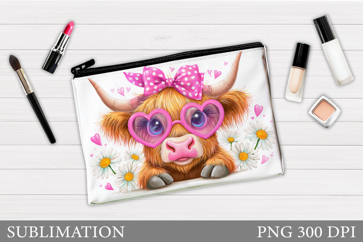Cow Cosmetics Bag Design. Cow Makeup Bag Sublimation