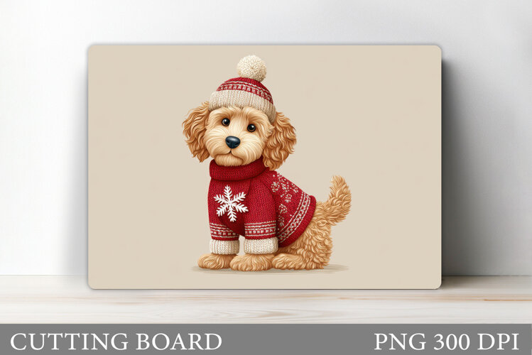 Christmas Dog Cutting Board. Christmas Cutting Board Design example image 1