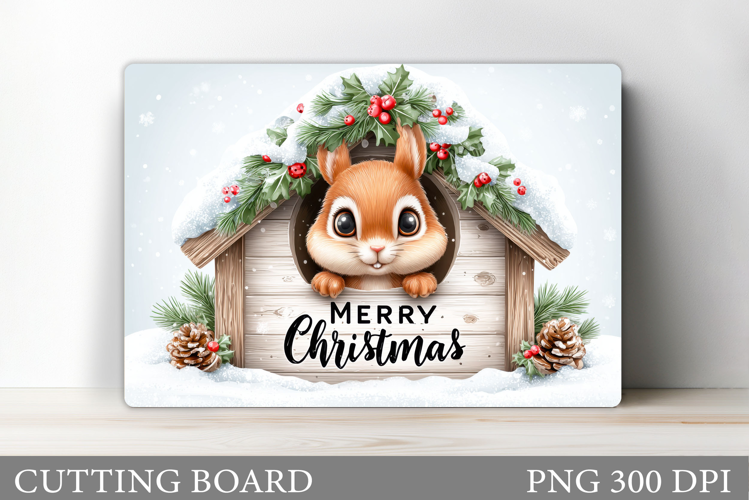 Christmas Squirrel Cutting Board. Christmas Cutting Board