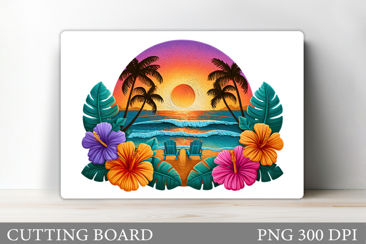 Sea Cutting Board Design. Beach Sublimation