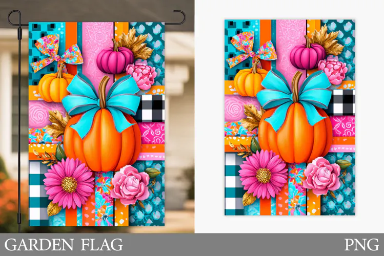 Pumpkin Garden Flag Design. Pumpkin Sublimation