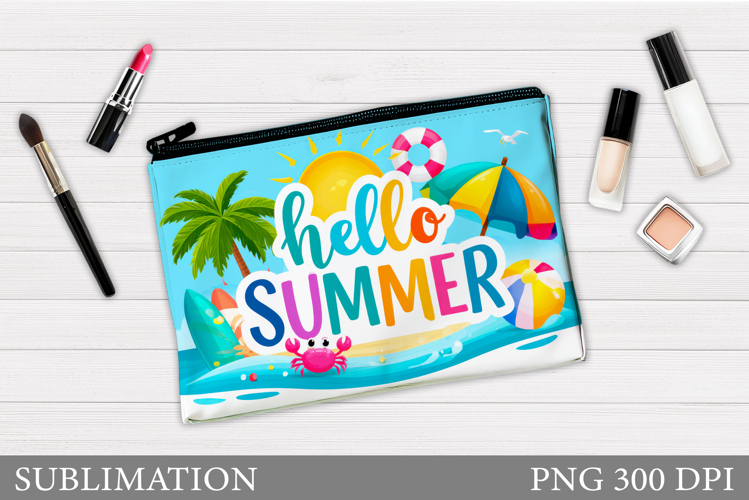 Summer Cosmetics Bag Design. Summer Makeup Pouch Sublimation