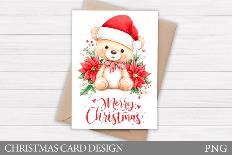 Christmas Bear Card Design. Christmas Card Printable