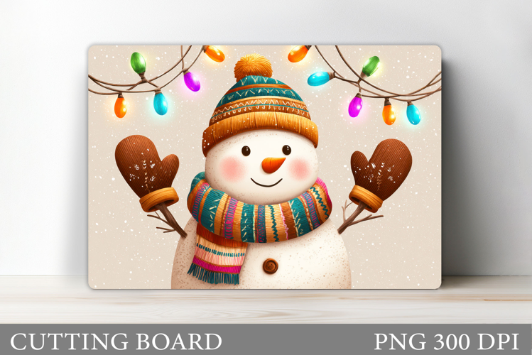 Christmas Cutting Board. Snowman Cutting Board Sublimation