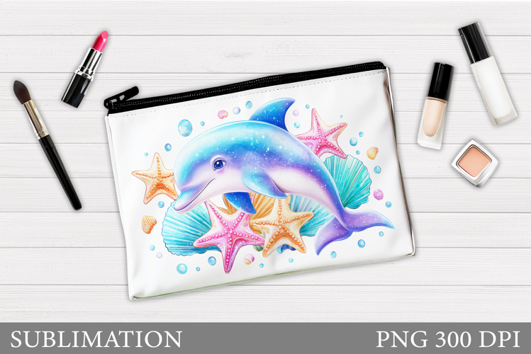 Dolphin Makeup Bag Design. Dolphin Cosmetics Bag Sublimation