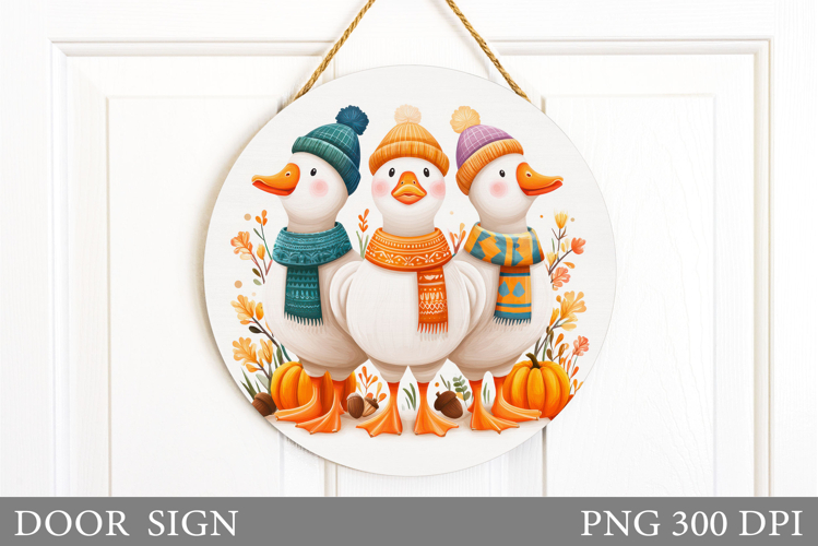 Fall Goose Door Sign Desin. Fall Door Sign sublimation