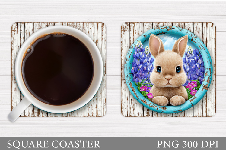 Spring Bunny Coaster Design. Spring Coaster Sublimation
