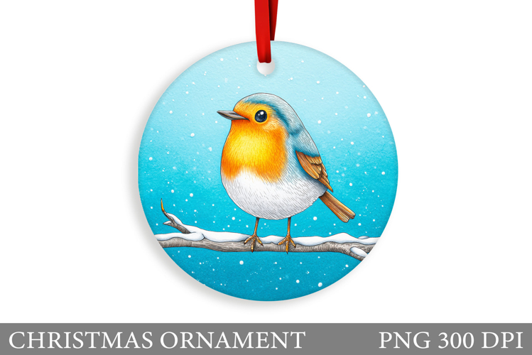 Cute Bird Christmas Ornament. Christmas Sublimation