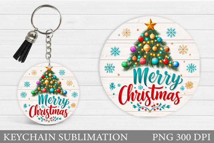 Merry Christmas Keychain. Christmas Keychain Design