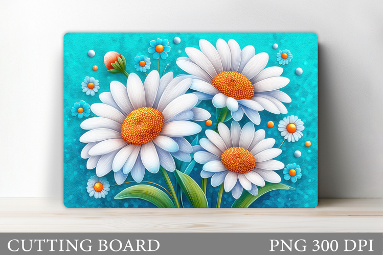 Daisy Flowers Cutting Board. Flowers Kitchen Cutting Design