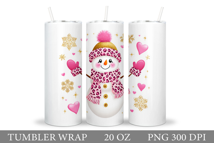 Cute Snowman Tumbler. Winter Tumbler Sublimation