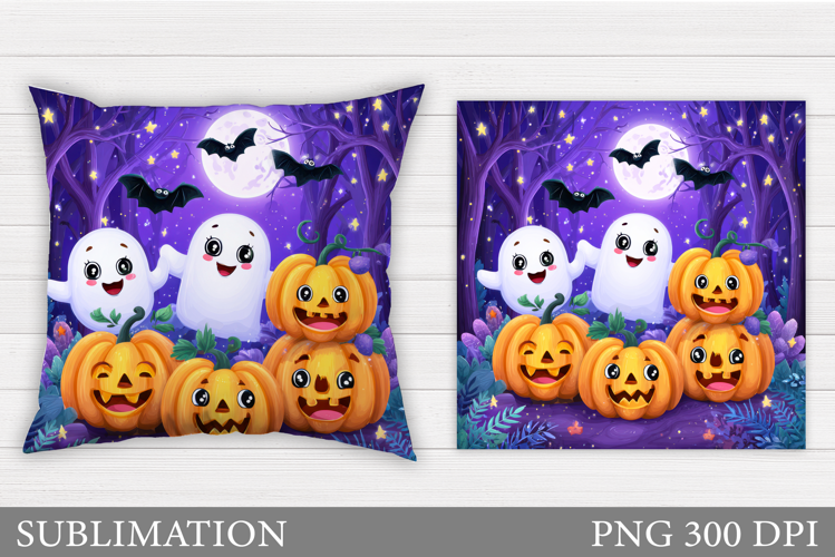 Halloween Pumpkin Pillow. Halloween Ghost Pillow Sublimation