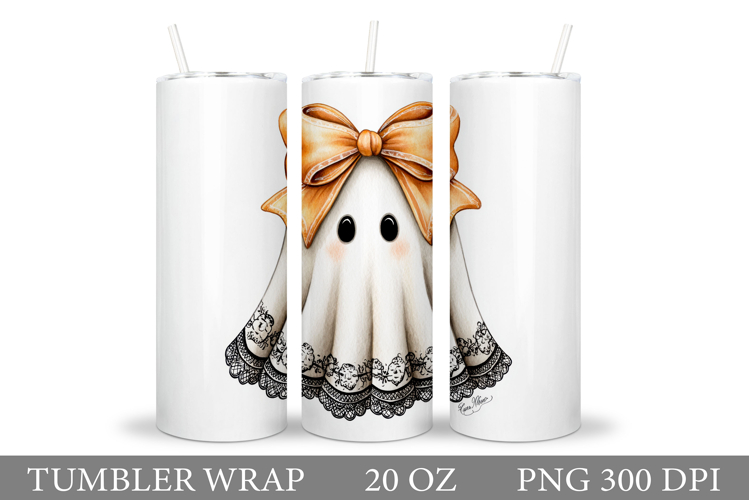 Cute Halloween Pumpkin Tumbler. Cute Ghost Tumbler Design