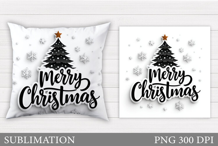 Christmas Tree Pillow Design. Christmas Tree Sublimation example image 1
