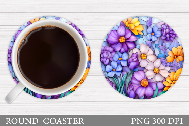 Wildflowers Coaster Design. Floral Coaster Sublimation