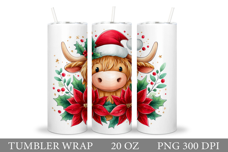 Christmas Cow Tumbler Design. Christmas Tumbler Sublimation