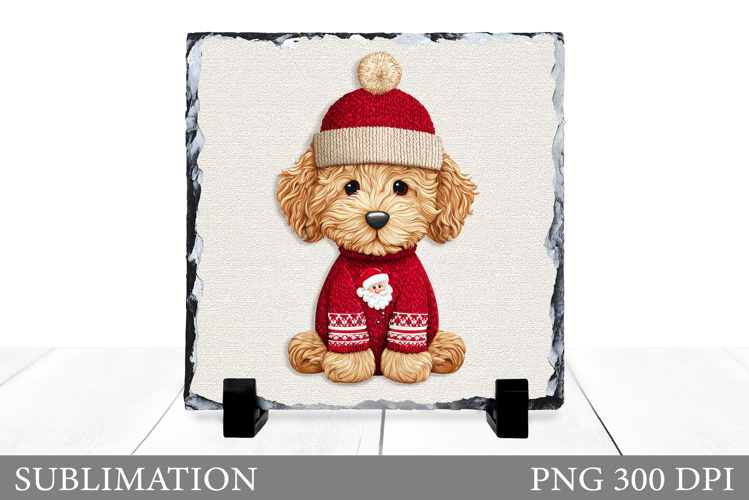 Christmas Dog Sublimation. Christmas Dog Slate Sublimation