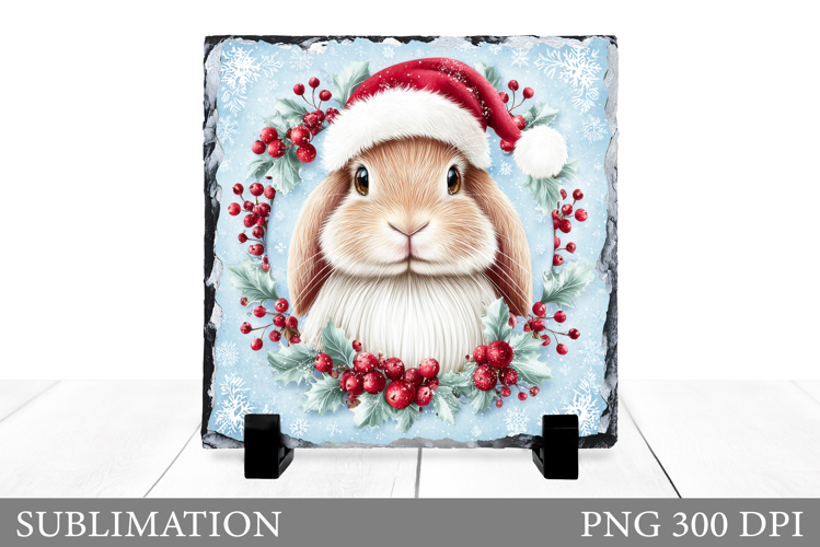Christmas Bunny Sublimation. Christmas Bunny Slate Design