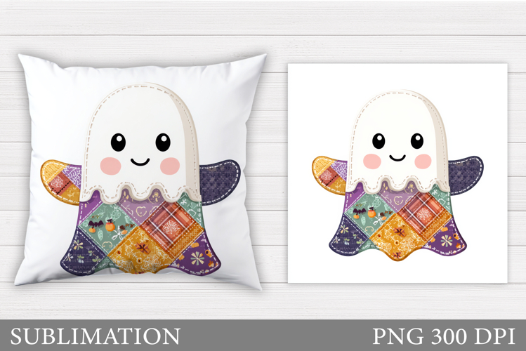 Halloween Ghost Pillow Design. Cute Ghost Sublimation