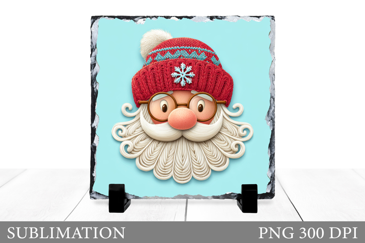 Santa Claus Slate Sublimation. Cute Santa Claus Slate Design