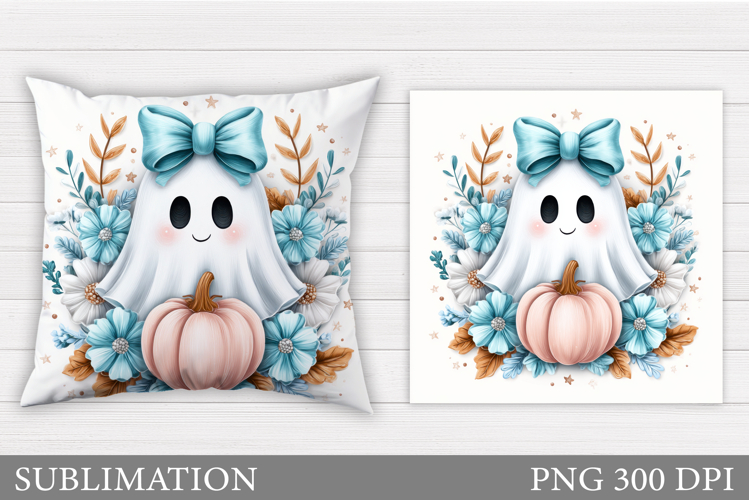 Cute Ghost Pillow Design. Cute Ghost Sublimation