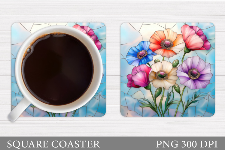 Floral Coaster Design. Flowers Coaster Sublimation