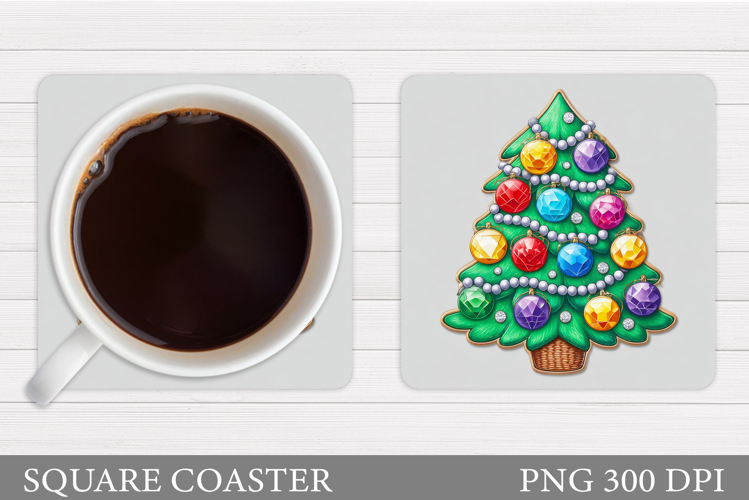 Christmas Tree Coaster Design. Christmas Coaster Sublimation