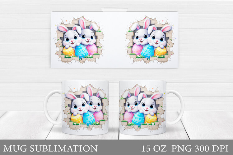 Easter Bunny Mug Design. Easter Mug Wrap Sublimation example image 1