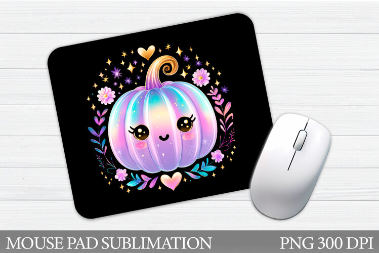 Cute Pumpkin Mouse Pad. Halloween Pumpkin Mouse Pad Design example image 1