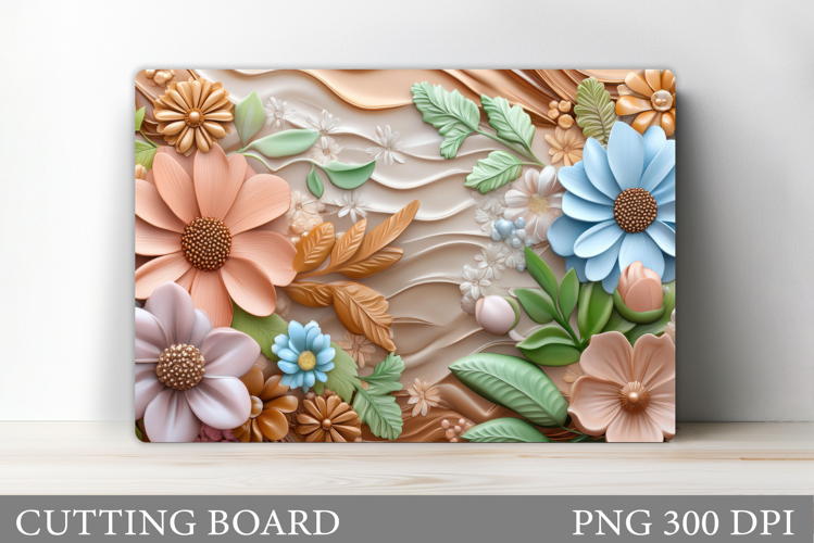 3D Flowers Cutting Board. Flowers Kitchen Cutting Board