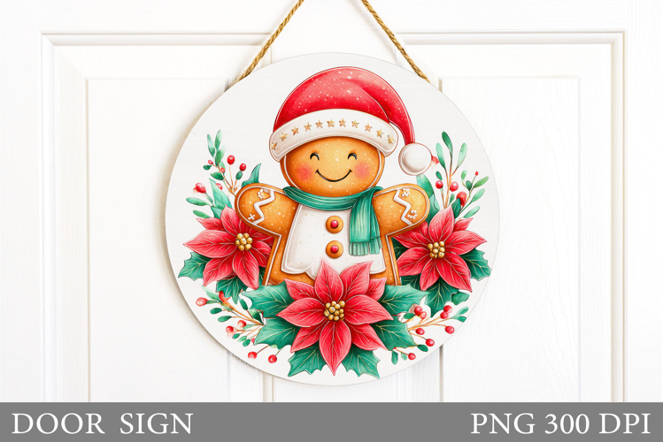 Gingerbread Door Sign Design. Christmas Door Sign