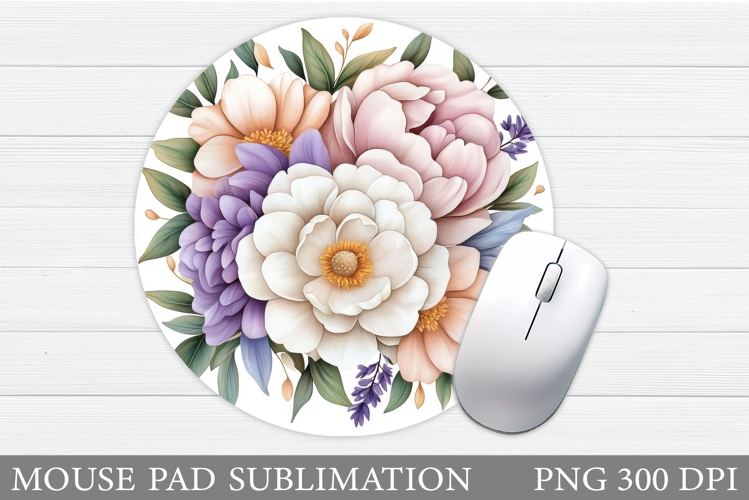 Flowers Mouse Pad Sublimation. Floral Mouse Pad Design