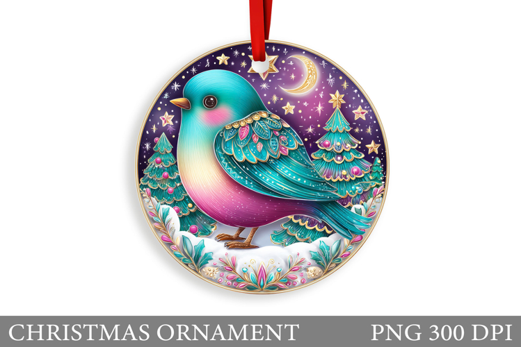 Cute Bird Christmas Ornament. Christmas Sublimation