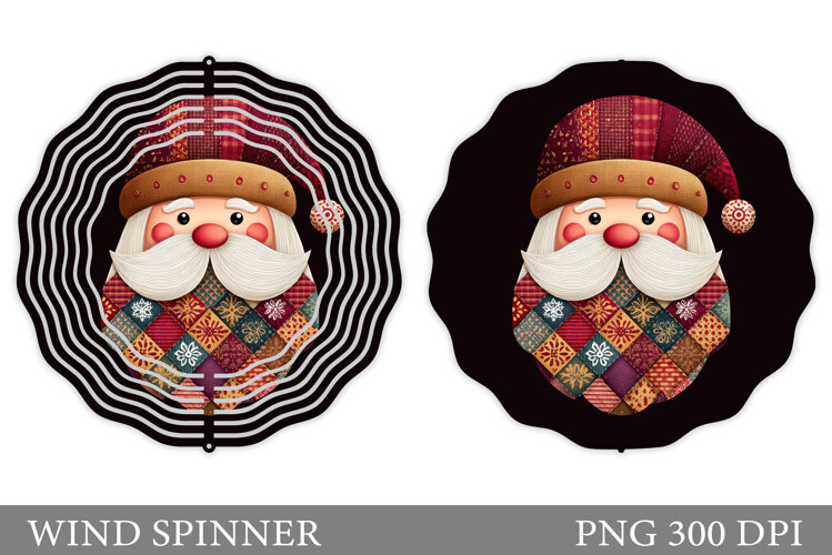 Santa Claus Wind Spinner. Christmas Wind Spinner Sublimation example image 1