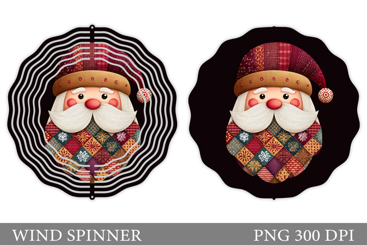 Santa Claus Wind Spinner. Christmas Wind Spinner Sublimation