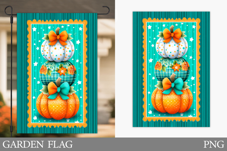 Pumpkin Garden Flag Design. Pumpkin Sublimation example image 1
