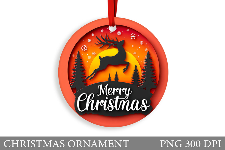 Reindeer Christmas Ornament. Christmas Ornament Sublimation