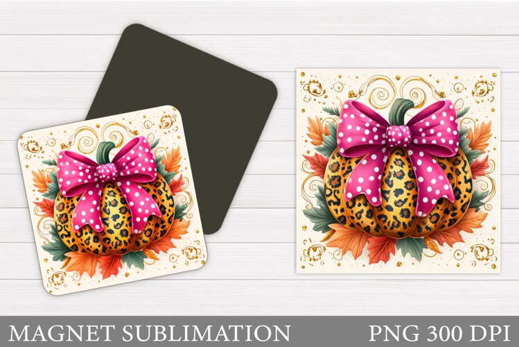 Fall Pumpkin Magnet Design. Fall Sublimation example image 1