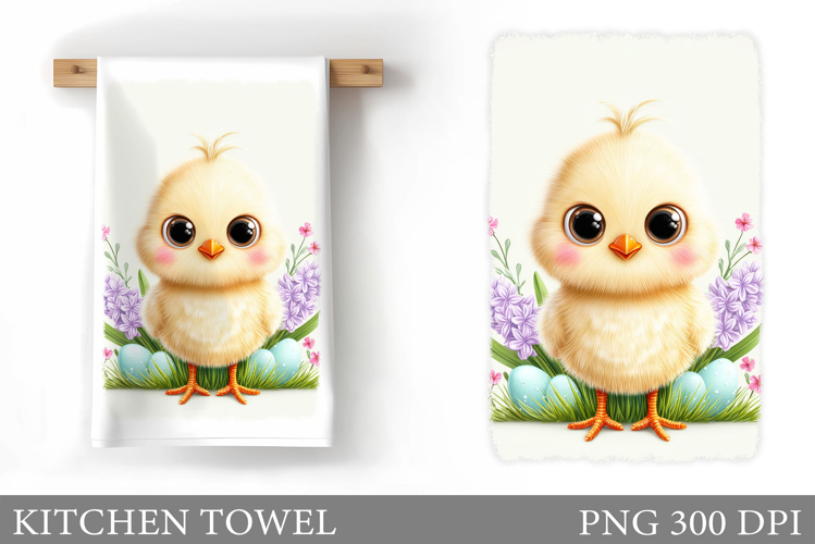 Easter Chick Kitchen Towel. Chick Easter Kitchen Towel