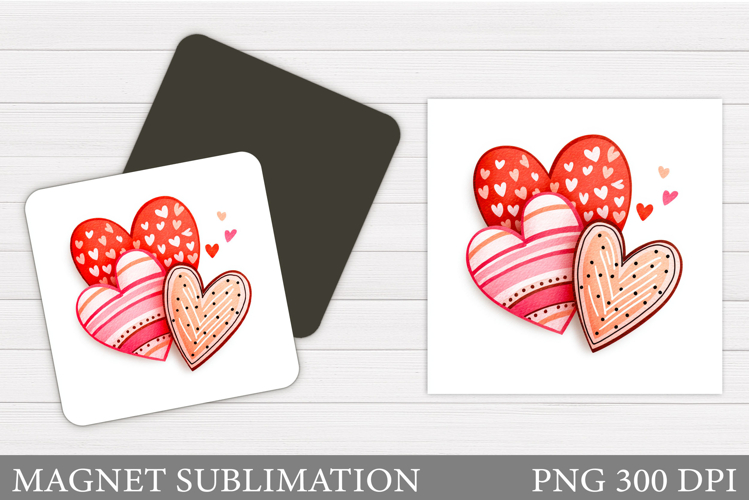 Hearts Magnet Sublimation. Hearts Magnet Design