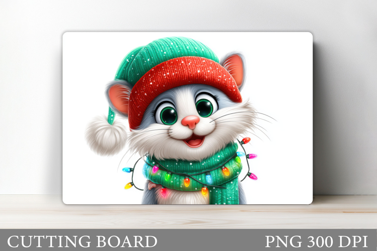Christmas Cat Cutting Board. Christmas Cutting Board Design