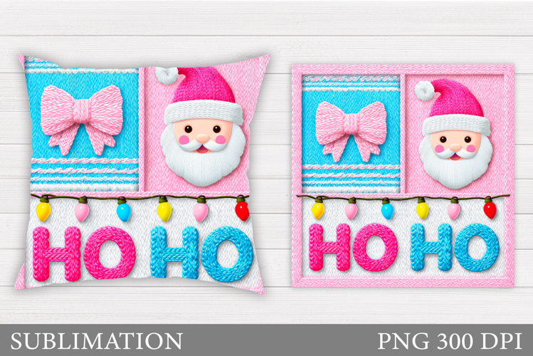 Santa Claus Pillow Design. Christmas Pillow Sublimation