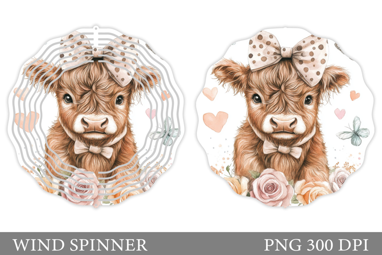 Cute Cow Wind Spinner Design. Cute Cow Sublimation