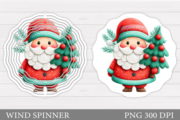 Santa Claus Wind Spinner. Christmas Wind Spinner Sublimation