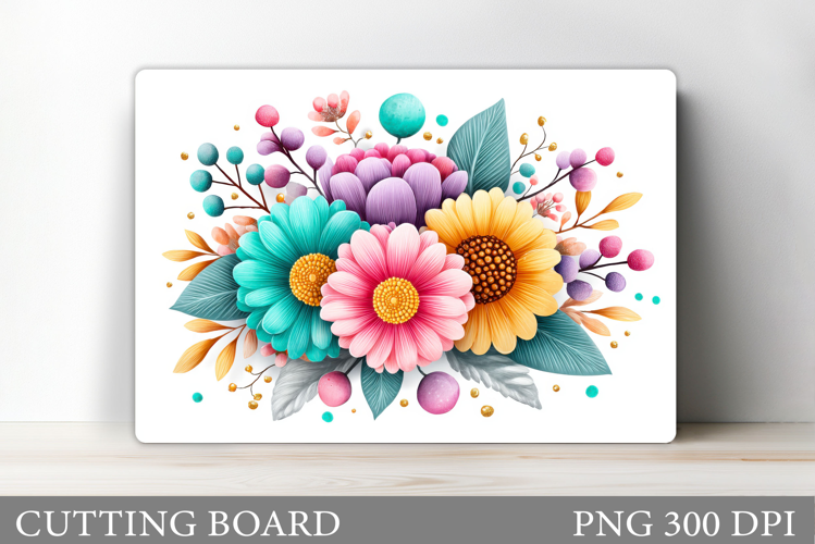 Floral Cutting Board Design. Flowers Cutting Board