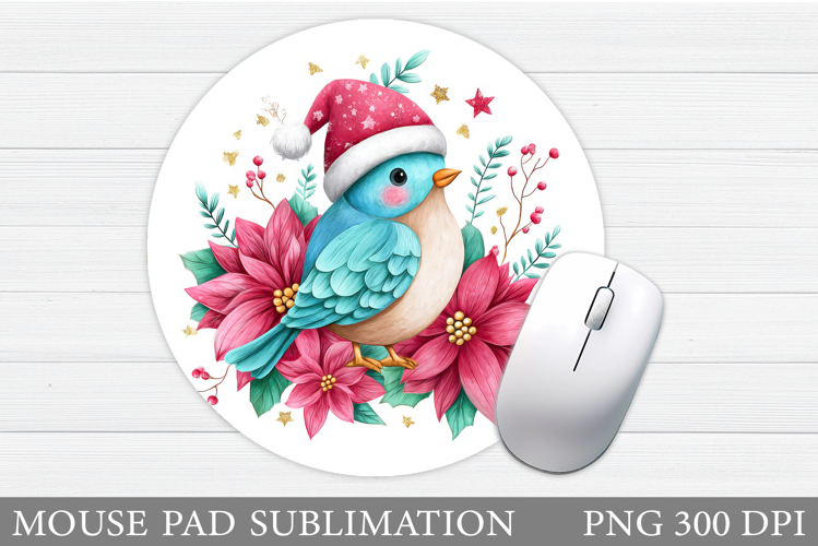 Christmas Bird Mouse Pad. Christmas Mouse Pad Sublimation